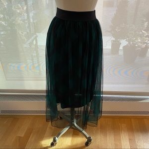 Black and green tulle skirt